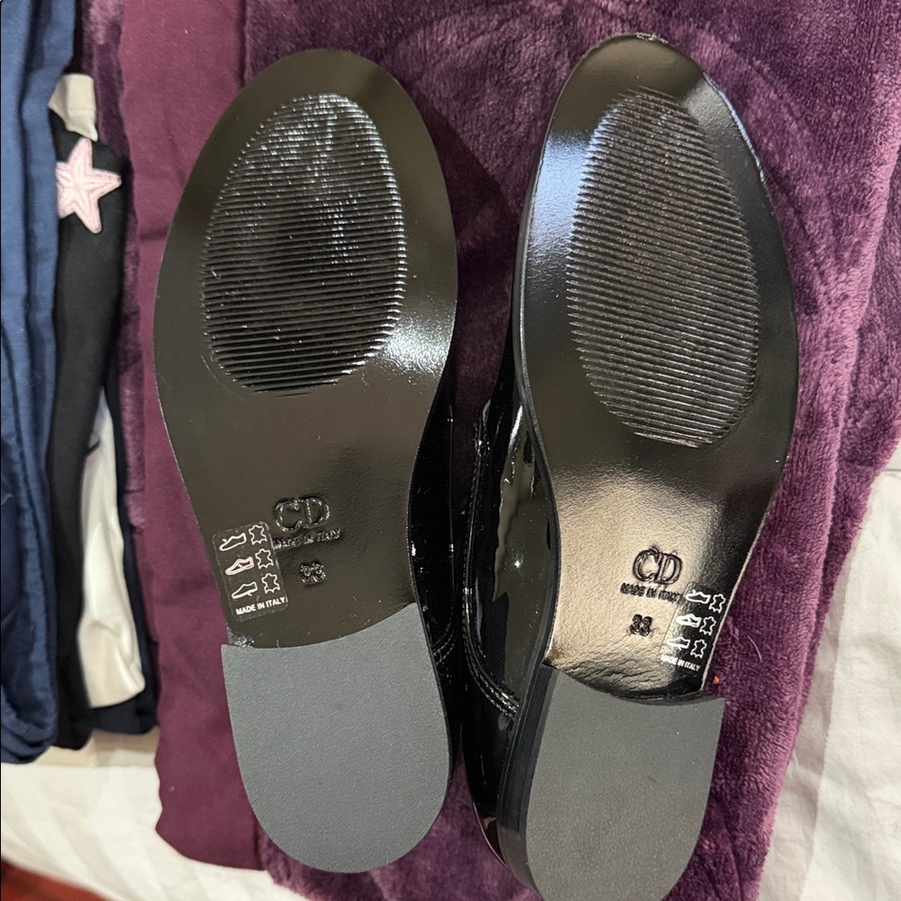 Dior Black Patent Leather Flats
